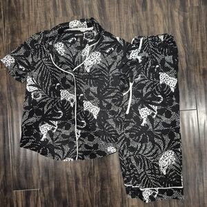 Room Service Tropical Leopard Pajama Set
